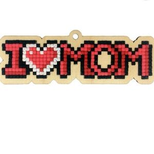 I Love Mom perler bead Art Keychain